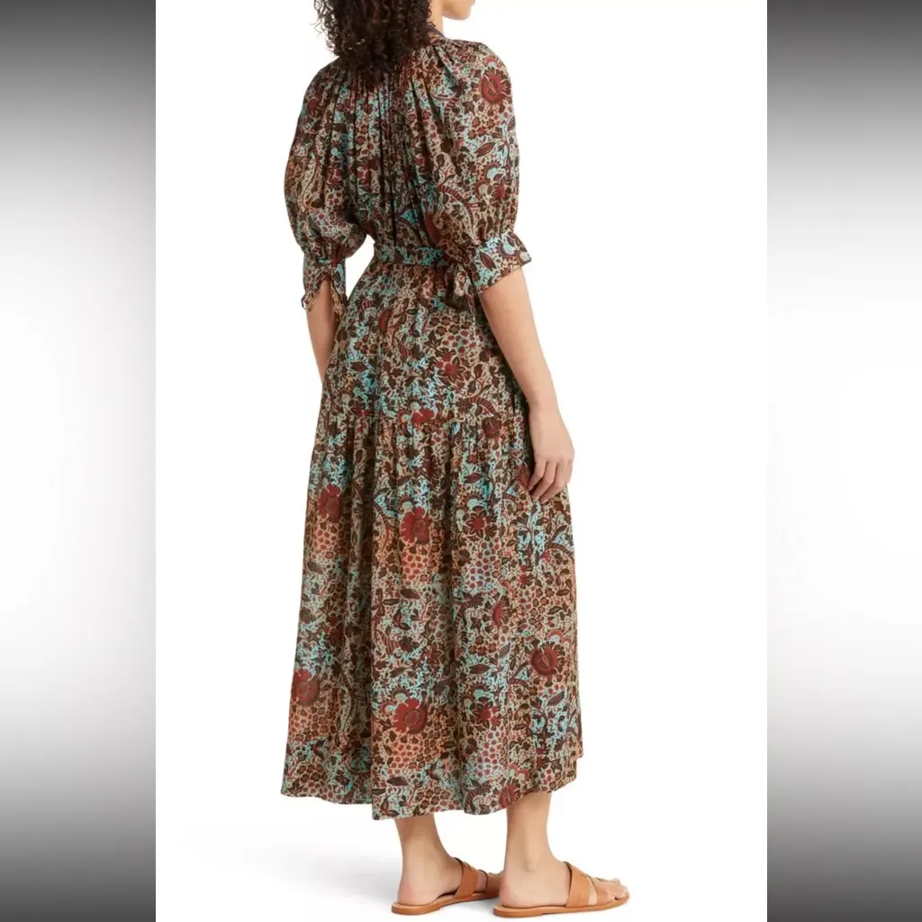 2023 Summer Ulla Johnson Selena Coverup Midi Dress Lapis Size P XS Boho Wedding - Image 2