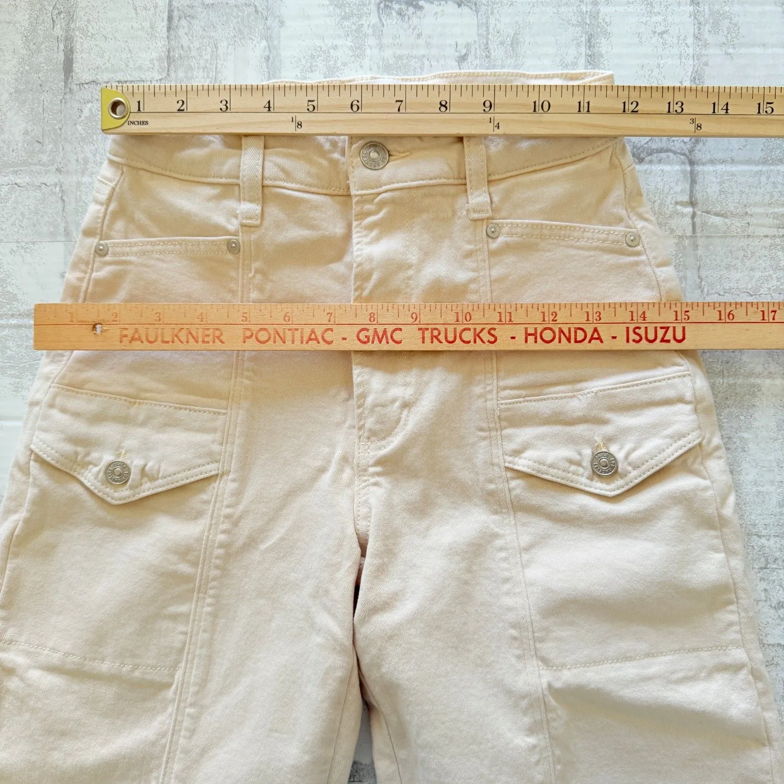 Paige Alexis High Waist Ankle Barrel Cargo Jeans Edgy Slouchy Utility Denim 24 - Image 8