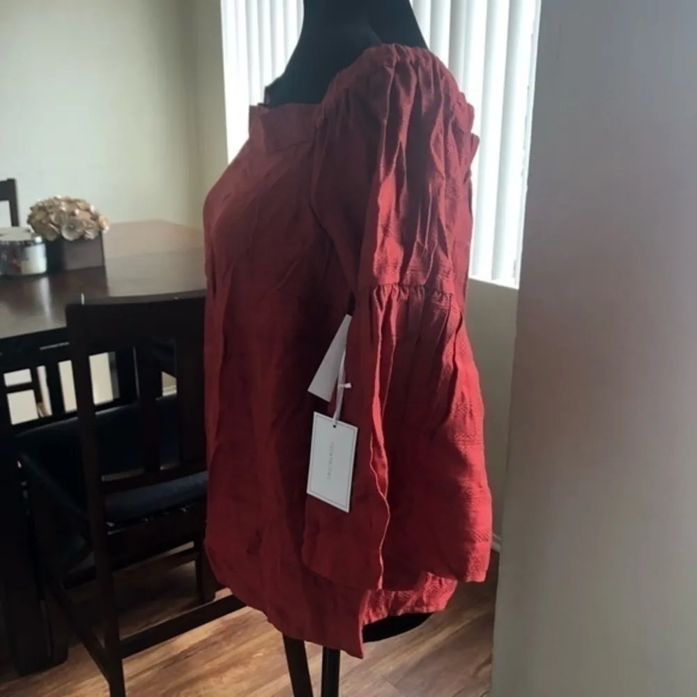 1. STATE Off Shoulder Bell Sleeve Blouse sz M - Image 6