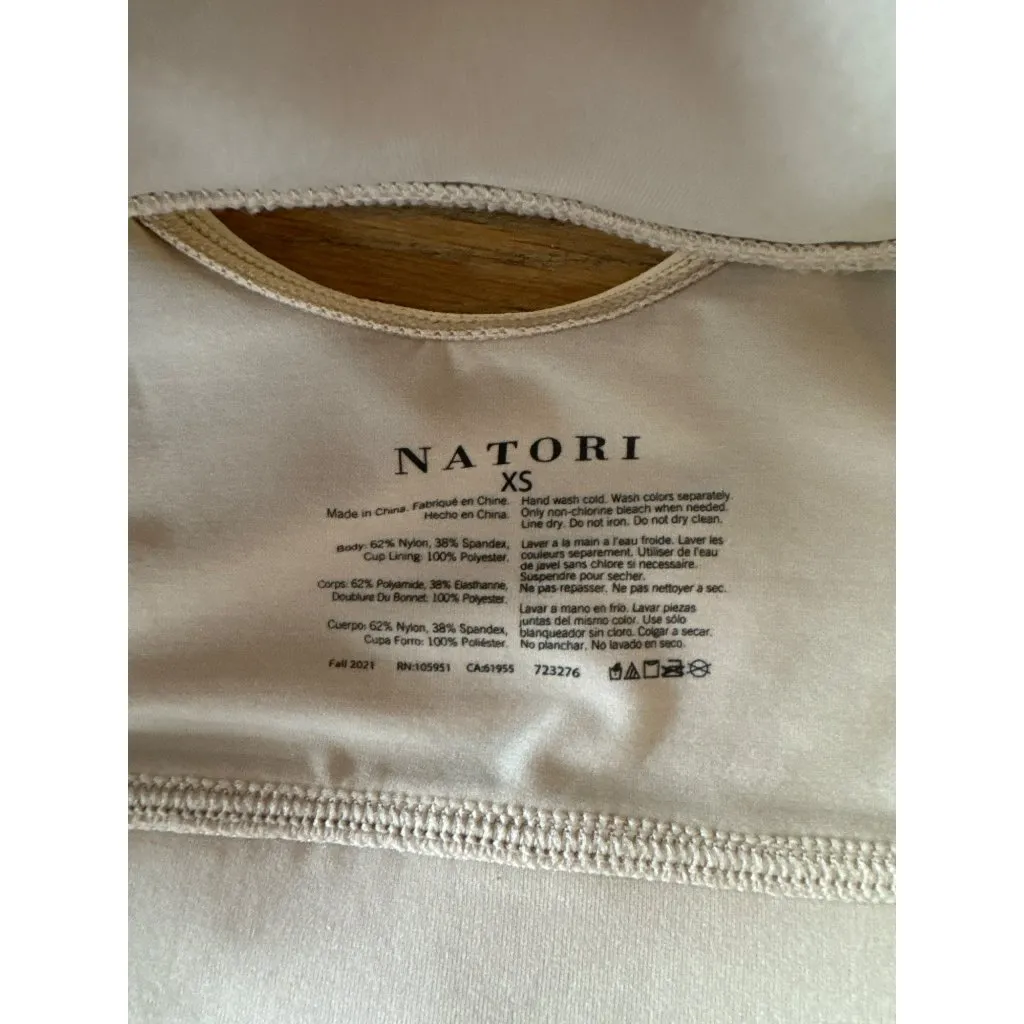 Natori Bralette Bra XS Bliss Flex Contour Wireless Beige Sports 723276 32 NWT - Image 6