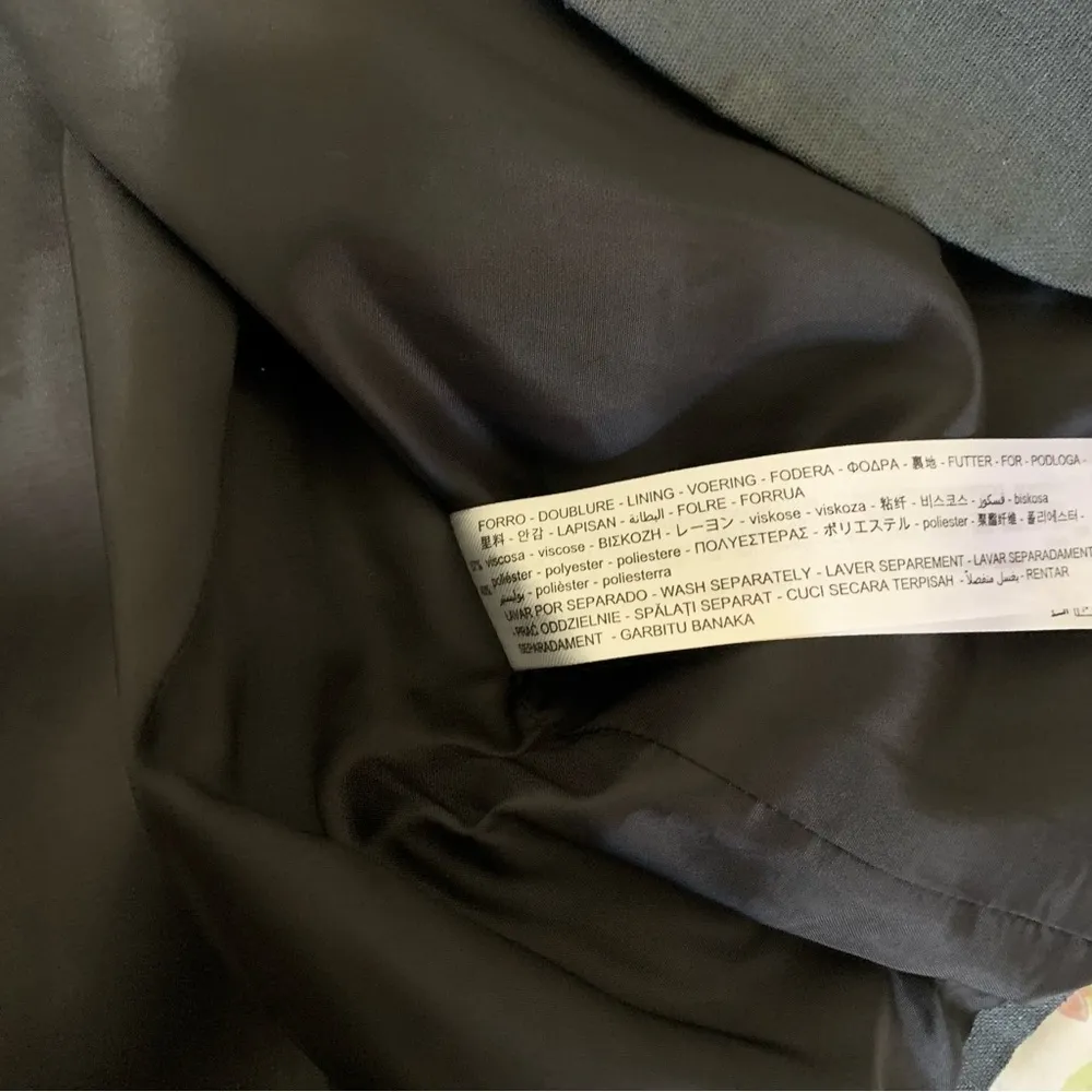 ZARA New Gray Linen Blend Belted Lapel Collar Long Sleeves Blazer Size S 2753129 - Image 17