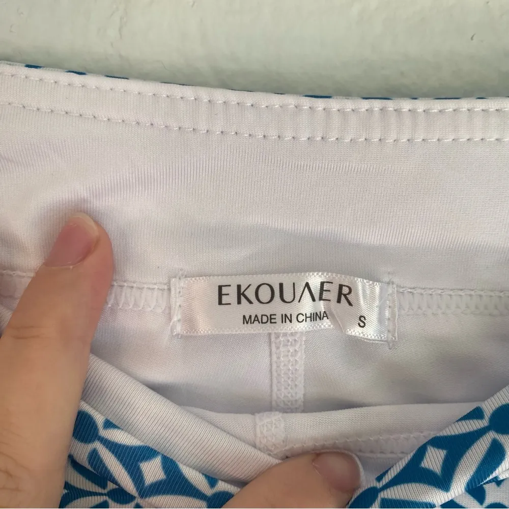 Ekouaer Blue A-Line Mini Skirt for Casual Wear - Image 3