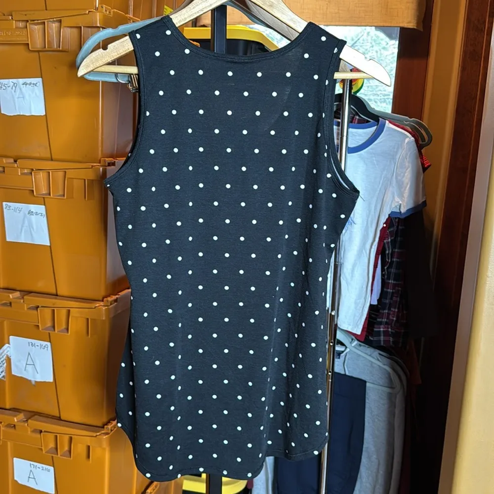 NWT LuLaRoe Tank Top Black White Polka Dot Sleeveless Tank Top Size Large - Image 7