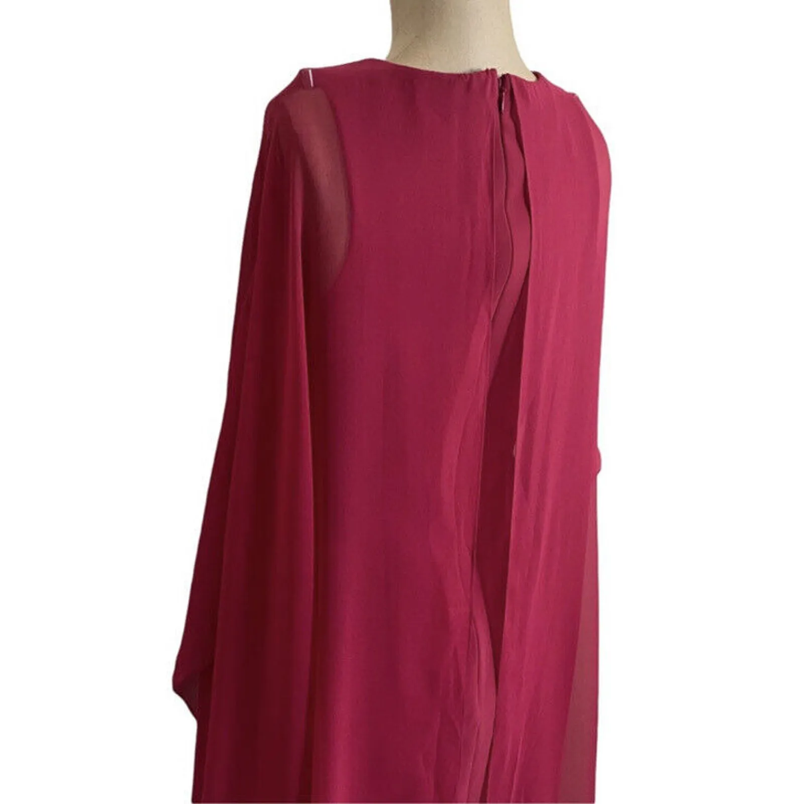 Rickie Freeman by Teri Jon Sheath Dress Pink Sheer Chiffon Cape New Size 2 - Image 7