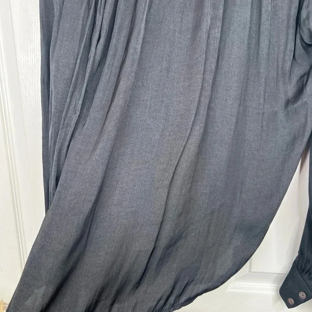 Treasure & Bond Black V-Neck Long Sleeve Blouse Button Front Size S - Image 9