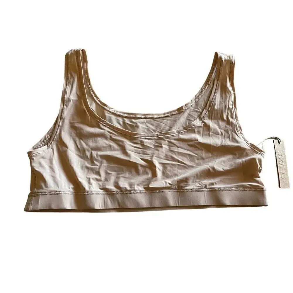 NWT SKIMS CLAY SHEER BRALETTE LIGHTWEIGHT SOFT CLASSIC WOMENS BRA SZ L #1461 - Image 2
