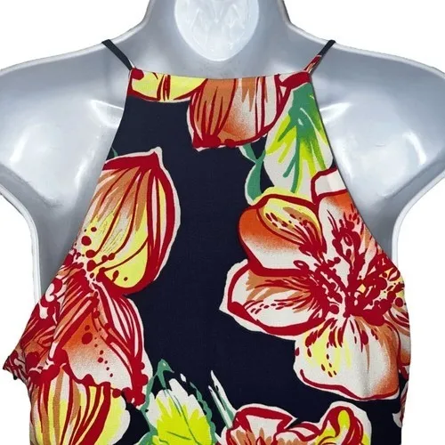 PINK OWL Bright Fit & Flare Floral Pleated Lined Racer‎ Back Dress NWOT Large - Image 7