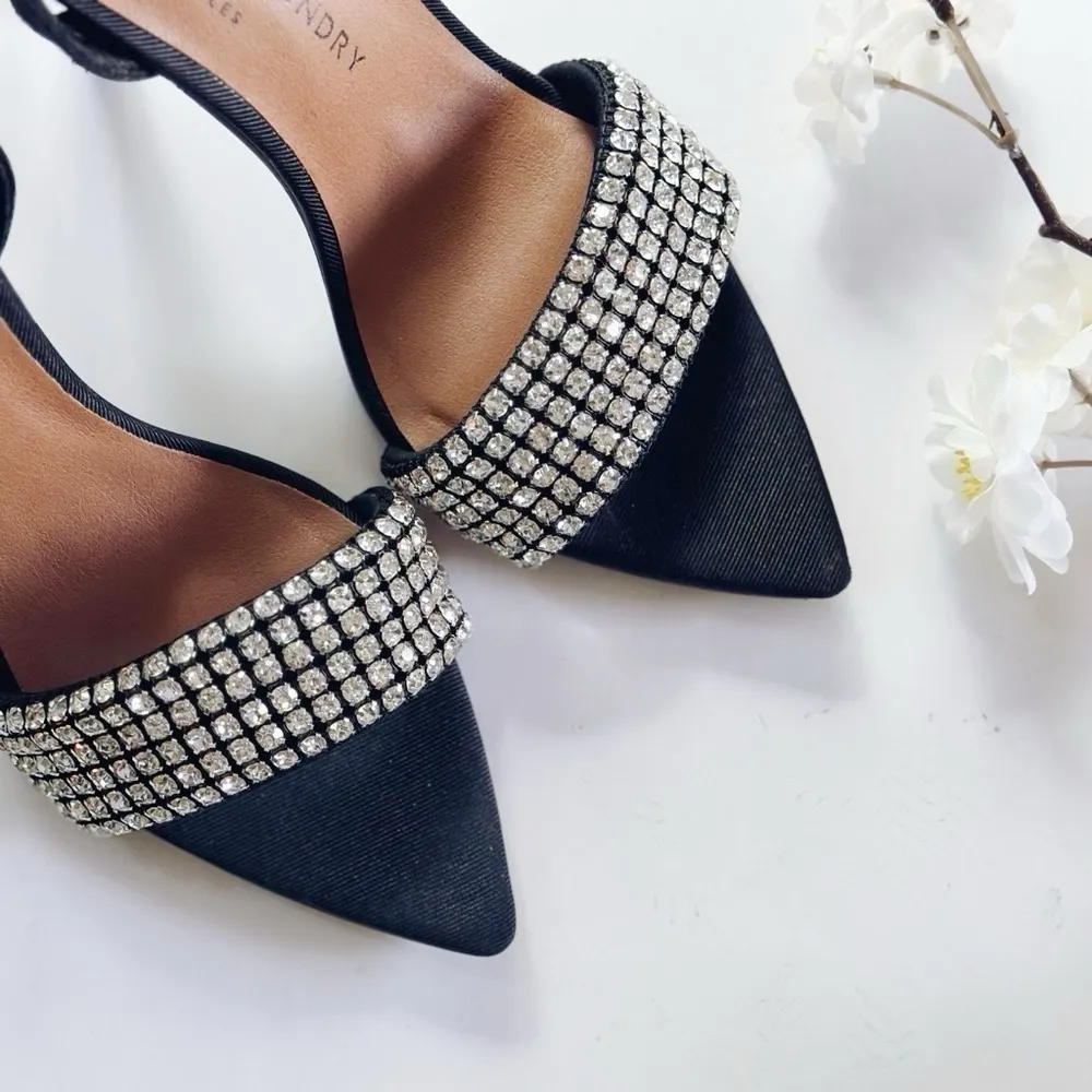 New Chinese Laundry Justine Sandal Black Rhinestones Ankle Strap - Image 4