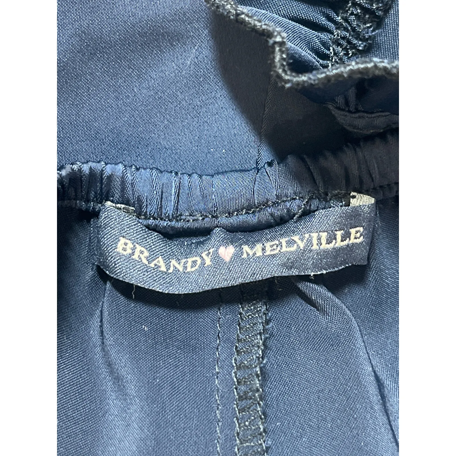 Brandy Melville Poppy Womens Navy Blue Ruffle Hem Elastic Waist Mini Shorts XS/S - Image 4