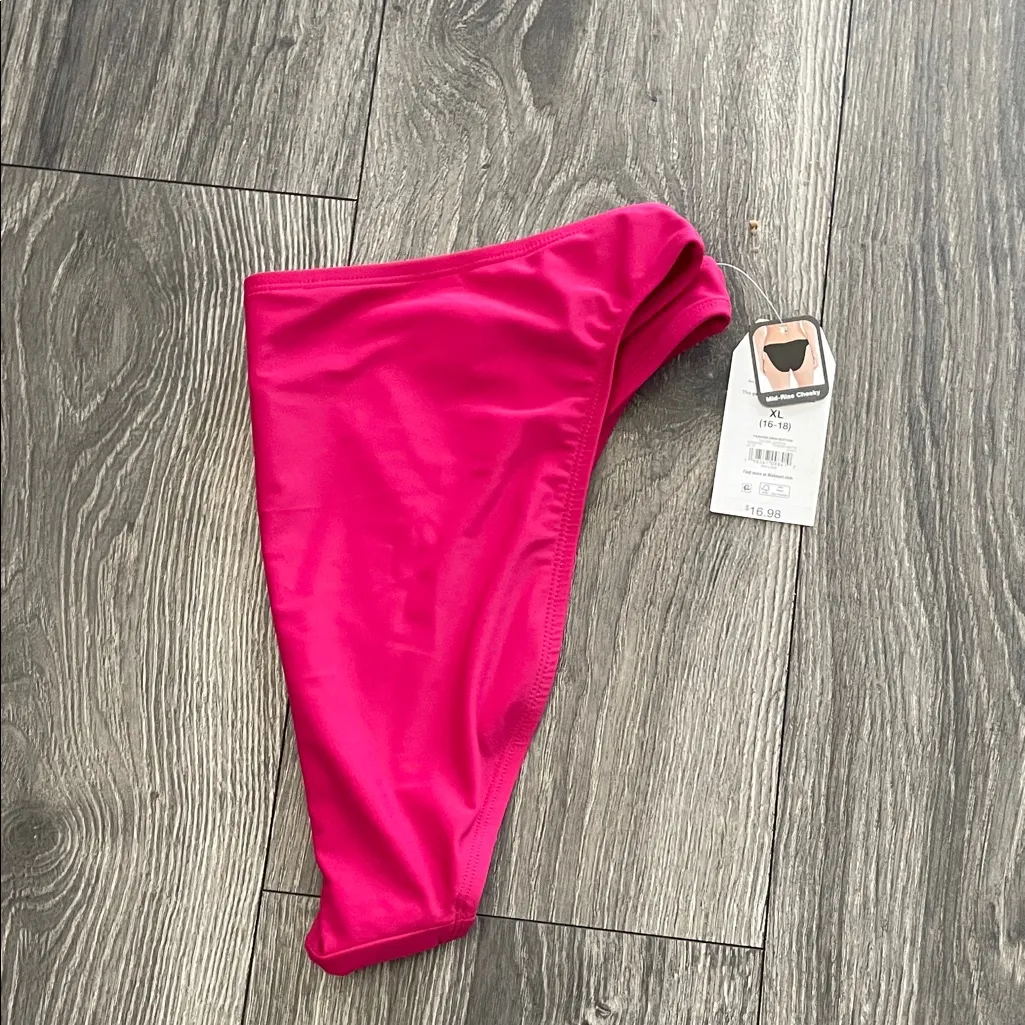 TIME AND TRU Fuchsia Bikini Bottom Size L Pink - Image 5