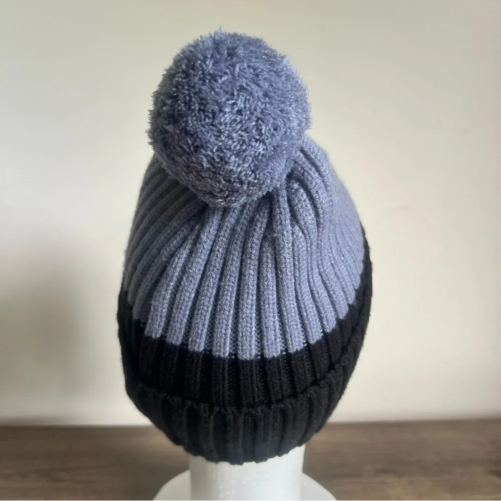 Alpine Design Colorblock Grey Black Cuffed Pom Beanie SKU#H2479 - Image 3