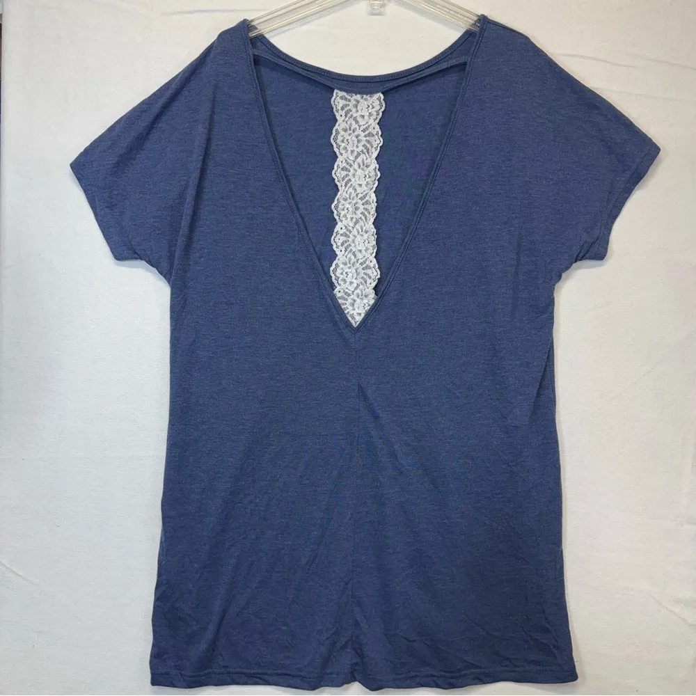 Sleep Shirt White Lace Trim Detail on back short sleeve Women’s Size 1XL lounge - Image 6