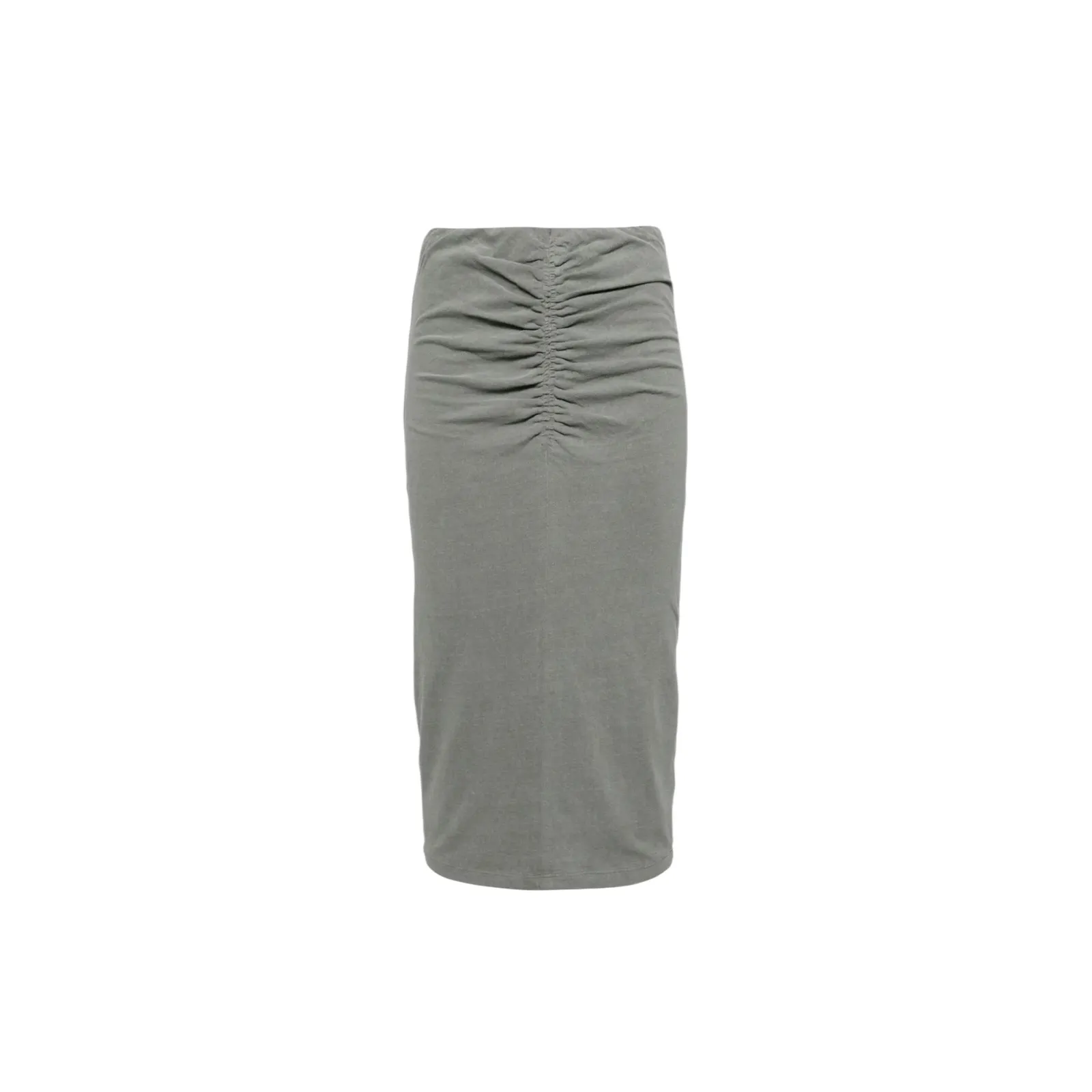 James Perse Brushed Jersey Skirt Gray Ruched Midi Skirt Size 1 Casual Chic - Image 4