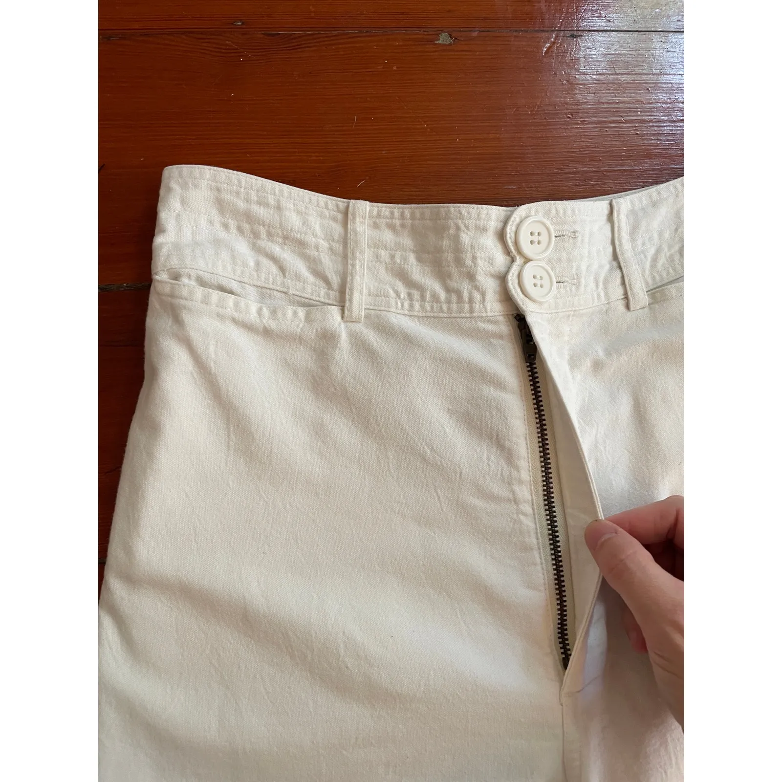 Apiece Apart Classic Merida Cream Wide Leg Crop Cotton Pants - Sz 4 - Image 11