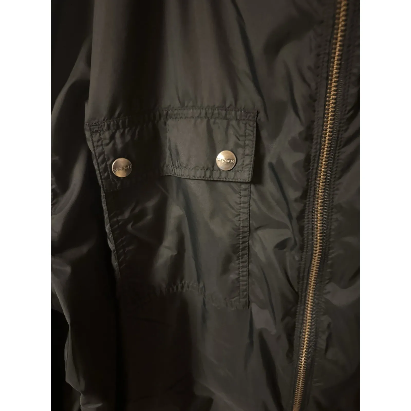 Carhartt Women's 2XL Black Hooded Jacket Lightweight Nylon Workwear - Image 4