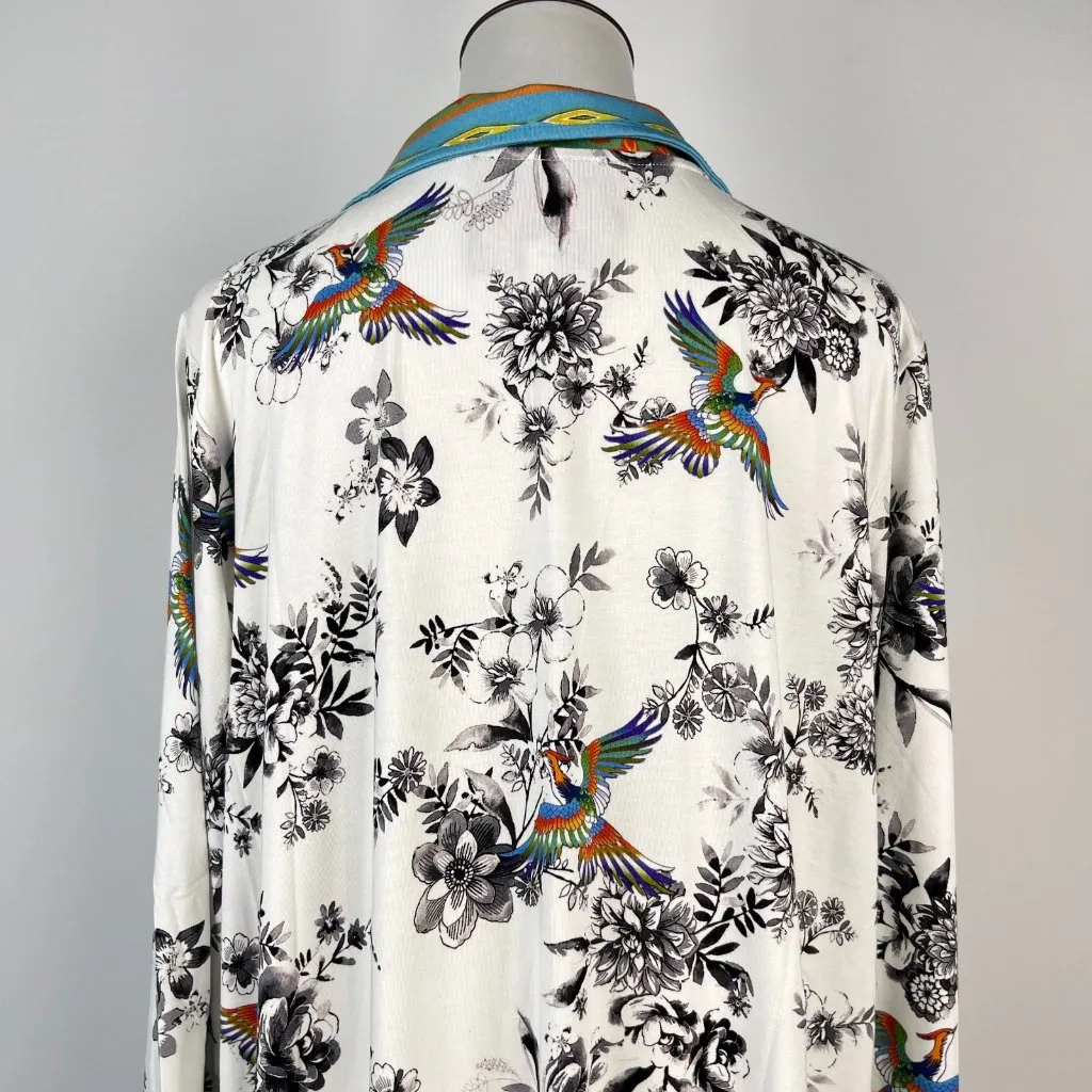 NWOT Johnny Was The Janie Favorite 3/4 Sleeve Polo Swing Dress Bird Print XS - Image 6