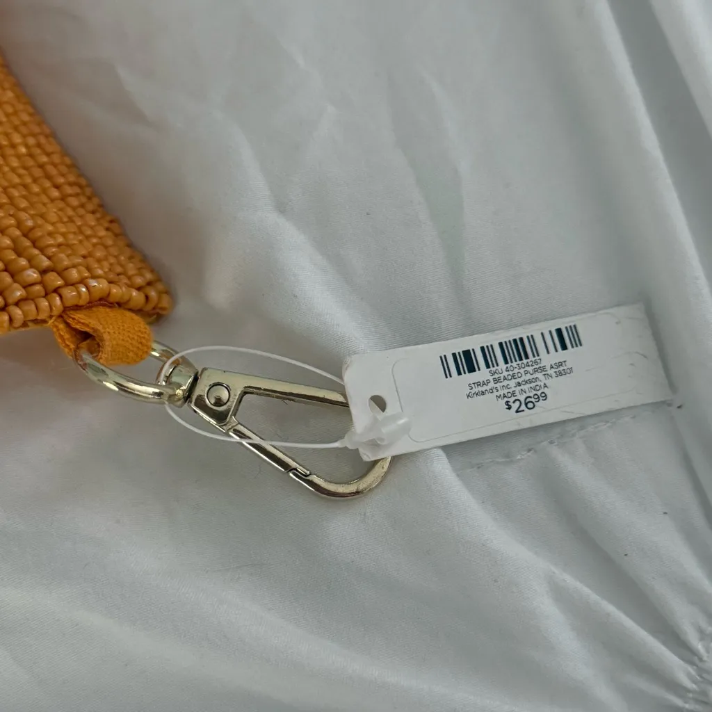 Boutique Beaded Purse Lightning Bolt Strap Gold - Image 5