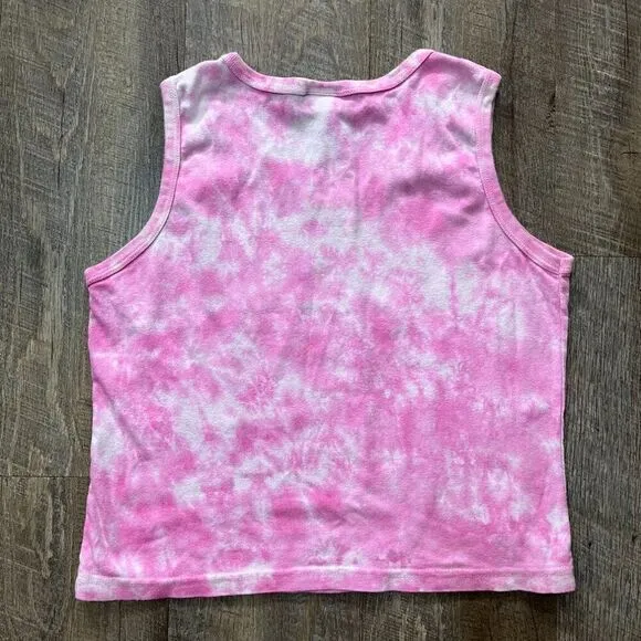 Vintage 90s Flintstones Pebbles Dadddy's Girl Tie Dye‎ Baby Tank Womens Size L Pink Size L - Image 4