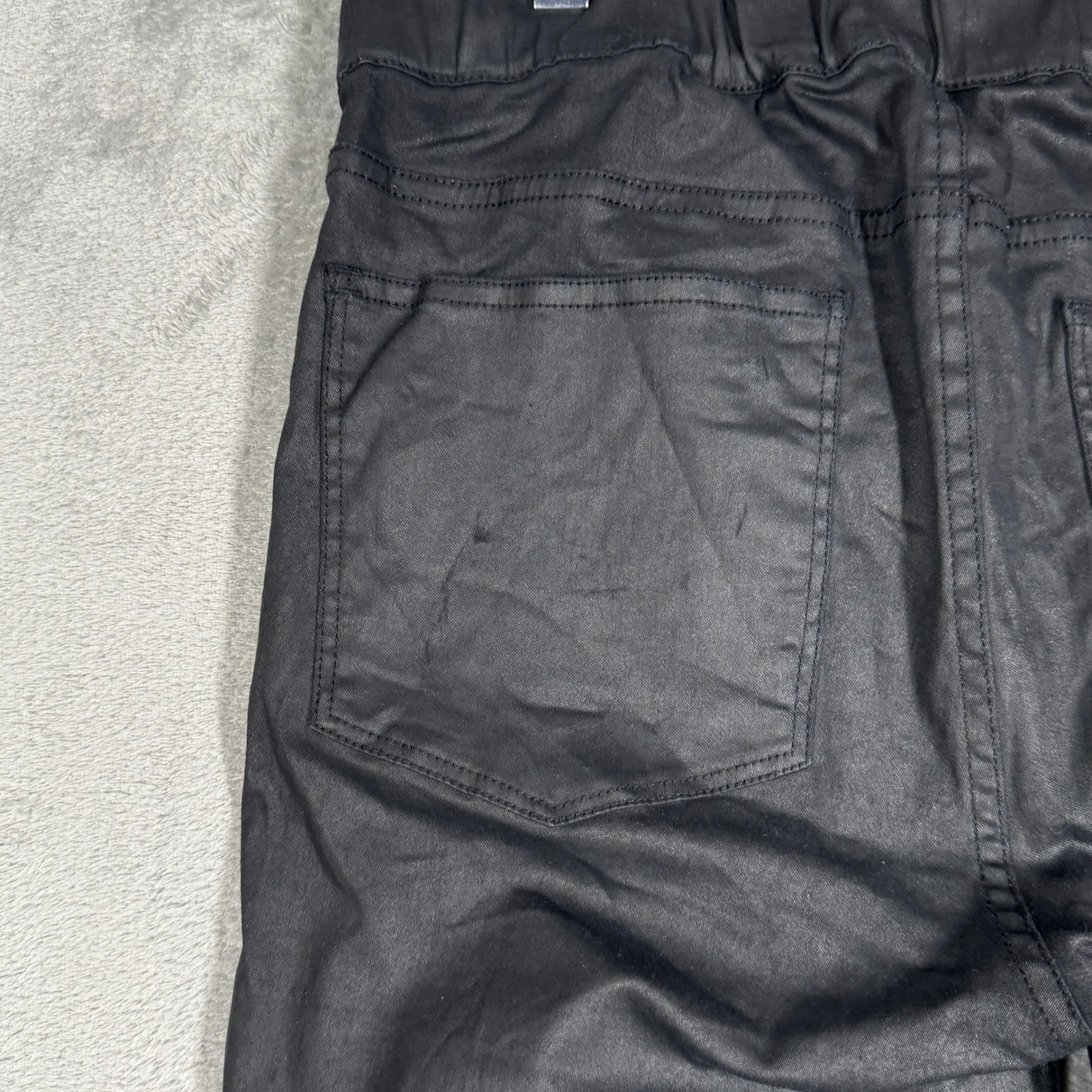 Madewell Jeans Women 8 30" Coated Black Skinny Skinny Pull On Casual Grunge Edgy - Image 6