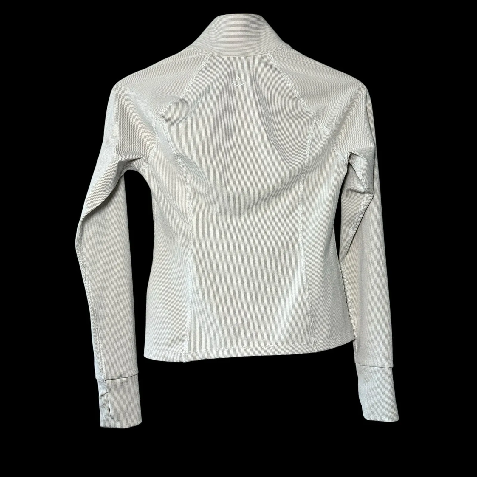 Beyond Yoga Rib Zip Pullover XS Cream Heather Long Sleeve Thumbholes Yoga Top‎ - Image 4