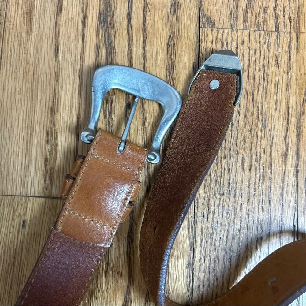 Merona Vintage  | Leather Western Silver Buckle Y2k Belt Size M/30 - Image 7