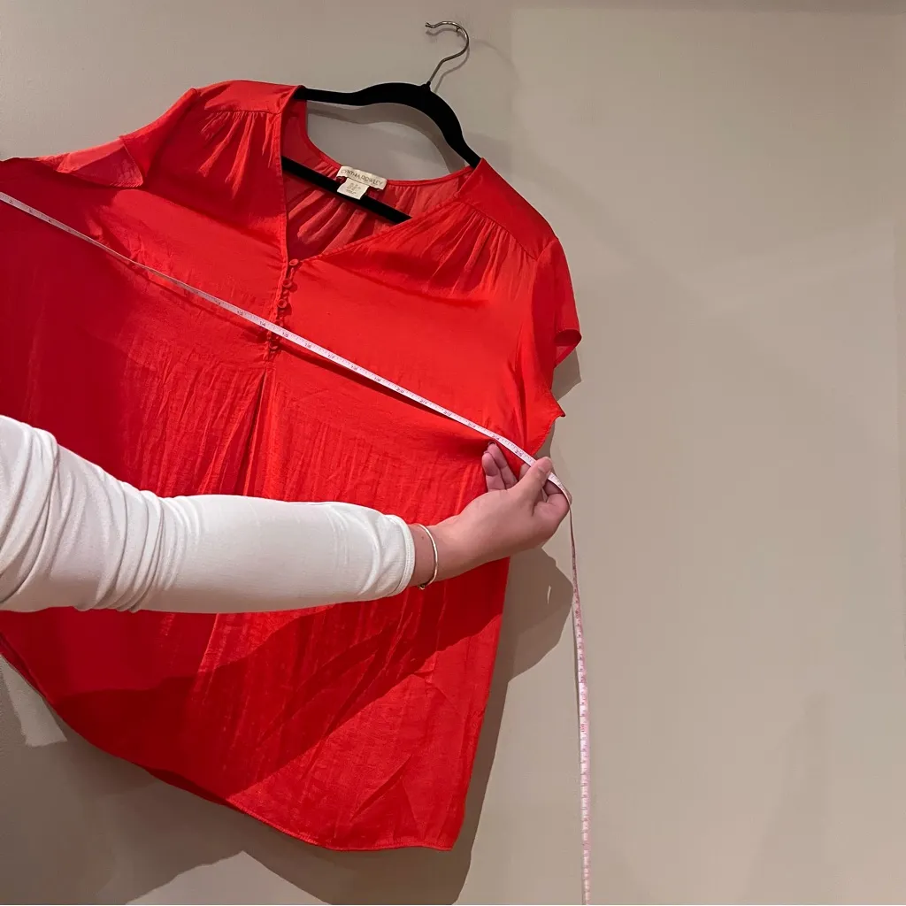 Cynthia Rowley Red Short Sleeve Blouse - Image 5