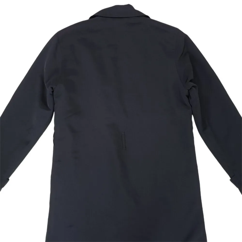 1 Madison Lightweight Womens Small Black Trench Coat Paisley Lining Pockets - Image 10