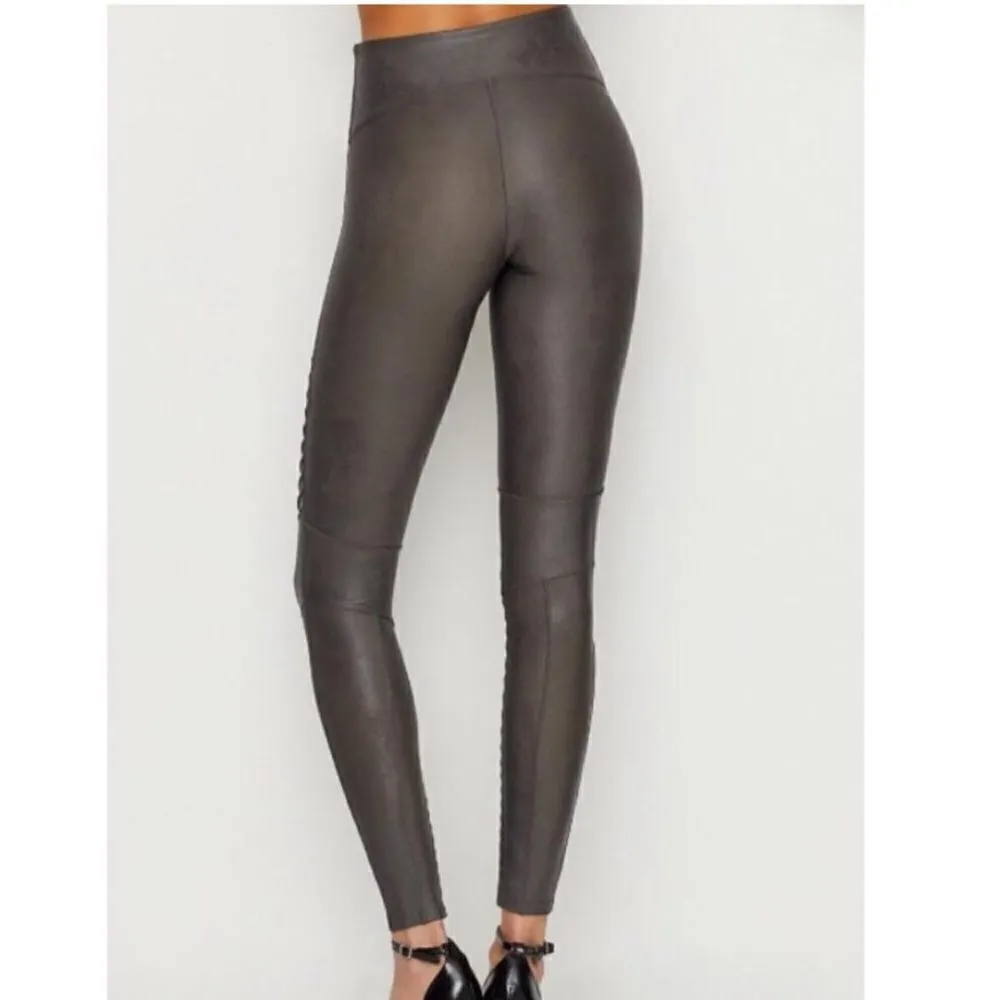 Spanx  Faux Leather Moto Leggings Gunmetal S - Image 3
