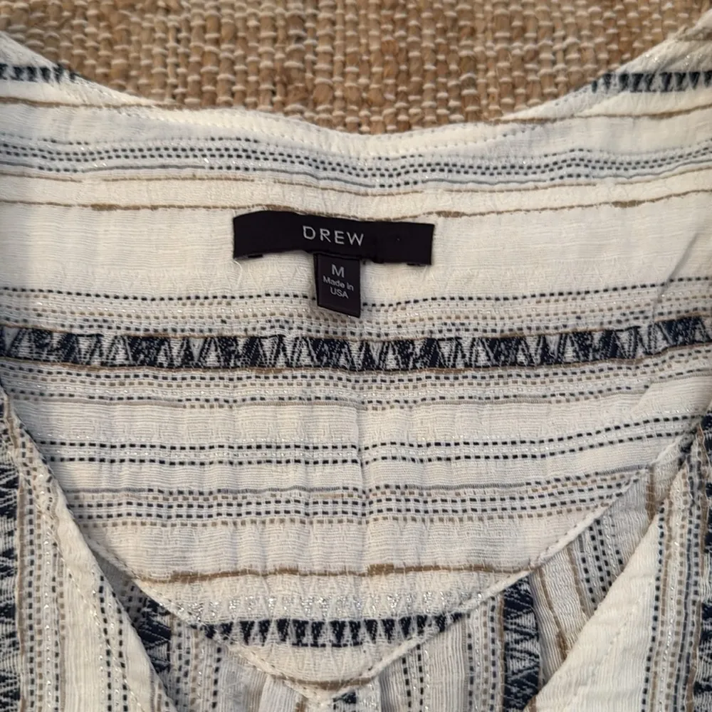 Drew Anthropologie Flowy Bell Sleeve Top Medium Stipe - Image 2