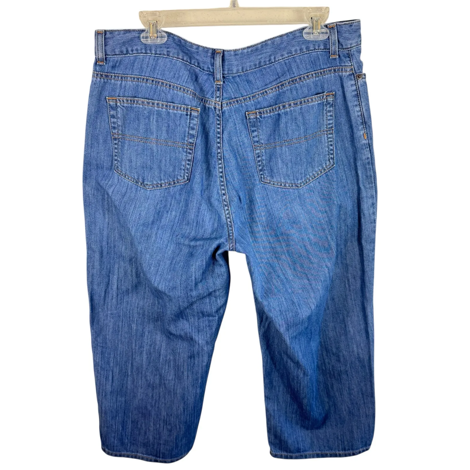 L.L. Bean Classic Fit Pima Cotton Medium Wash High Rise Jean Capris Size 14 - Image 2