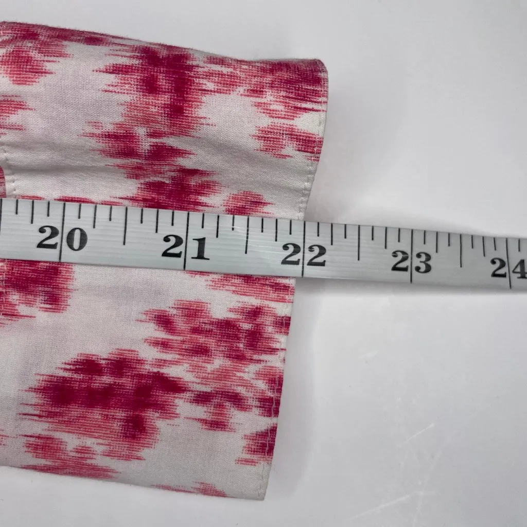 100% Cotton Floral Print Roll Tab Long Sleeve Blouse Sz Small - Image 8
