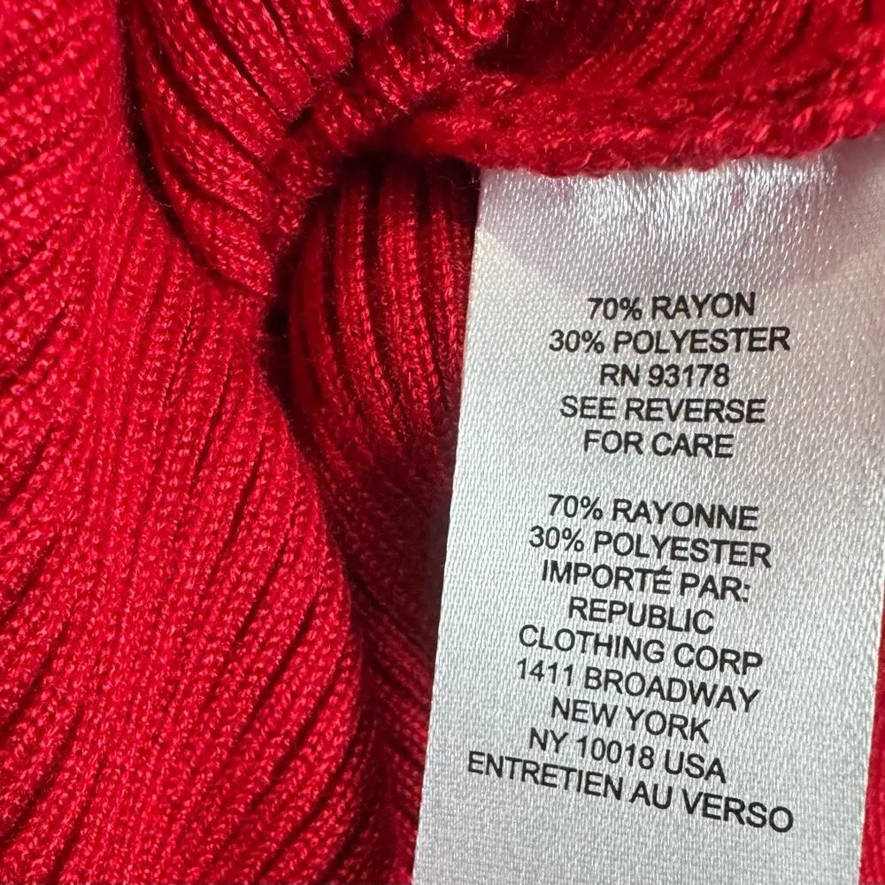 Truth by Republic red ribbed knit sweater with gold buttons size medium NWT - Image 8