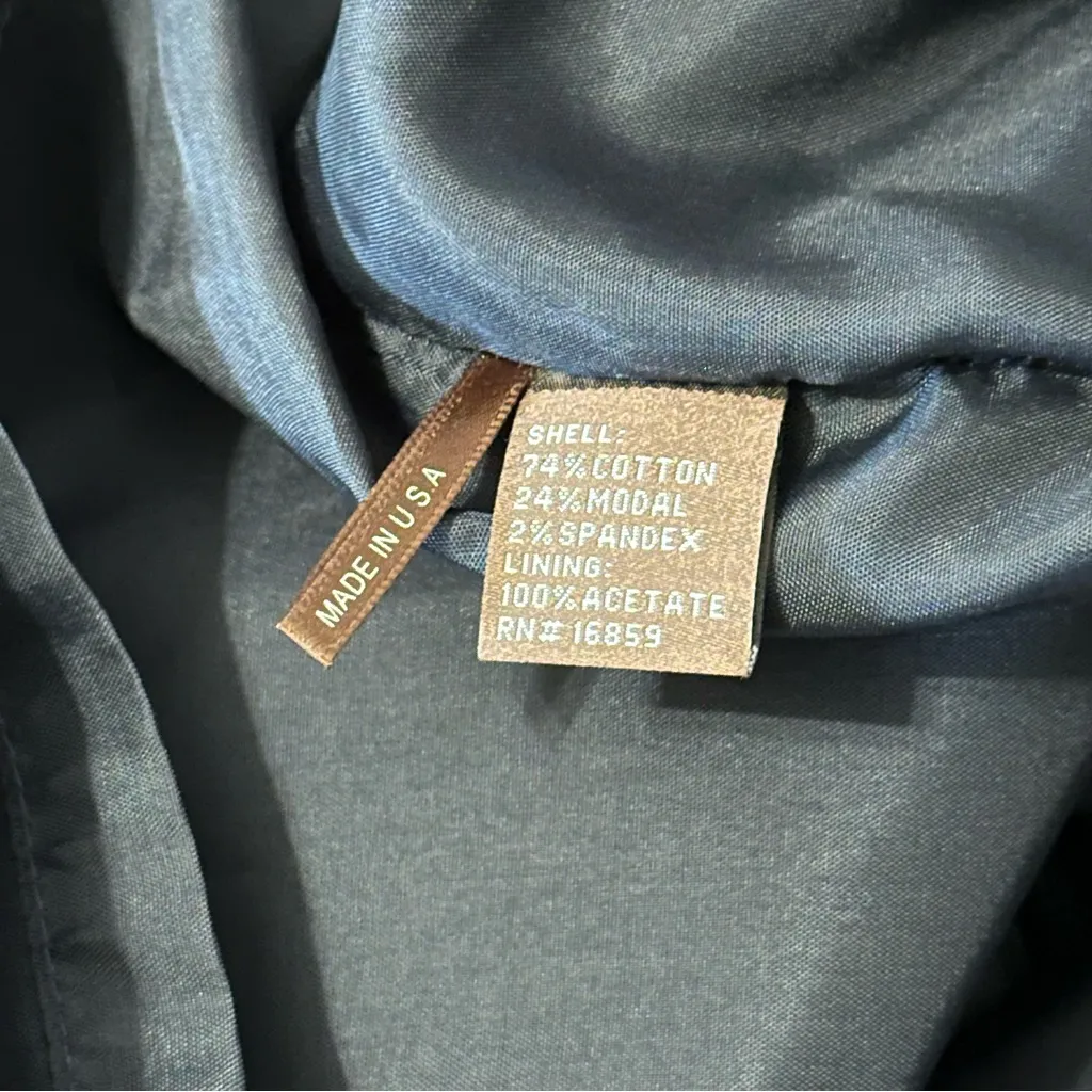 J. McLaughlin Women’s 8 Navy Blue Chain Link Jacquard Cotton Pencil Mini Skirt - Image 4