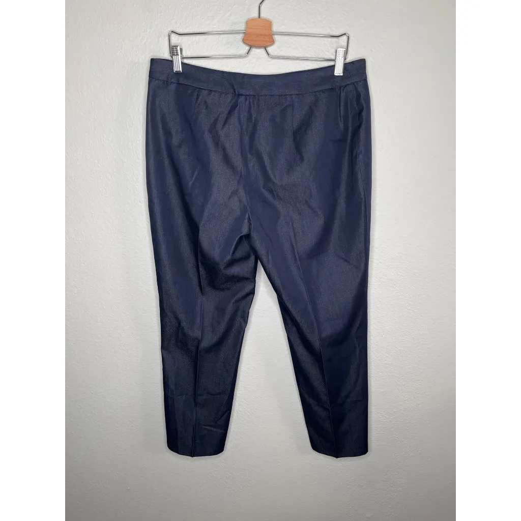 Brooks Brothers Womens loro piana fabric Navy Blue Caroline Fit Pants Size 12 - Image 2