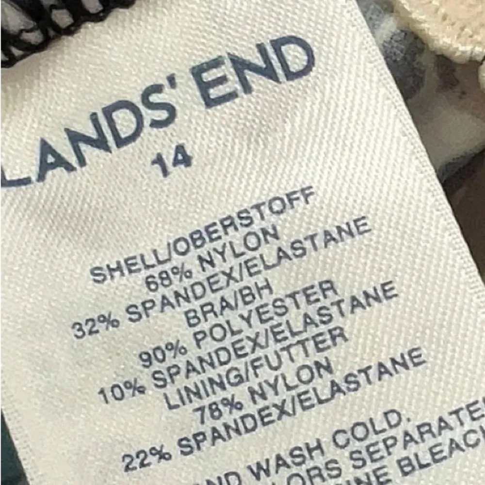 Lands End | Coastal Pool Tropical Floral Boho Halter One Piece Swimsuit Size 14 - Image 4