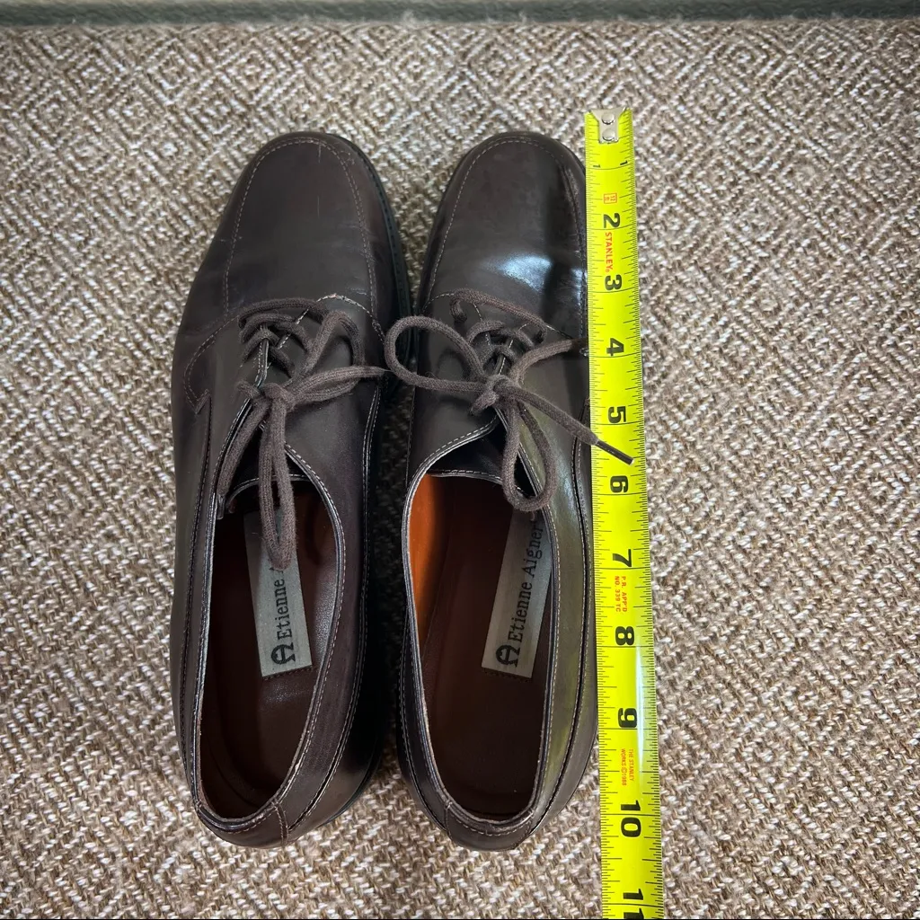 VTG Etienne Aigner Brown Genuine Leather Oxford Shoes ALEX Women's 10M Career - Image 9