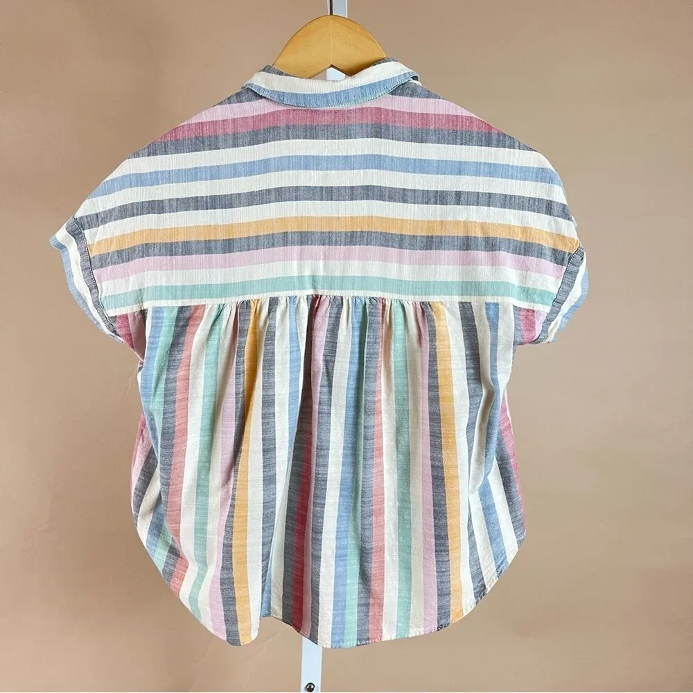 Madewell Hilltop Size XS Striped Oversized Retro Shirt Top Flowy Vacation - Image 5