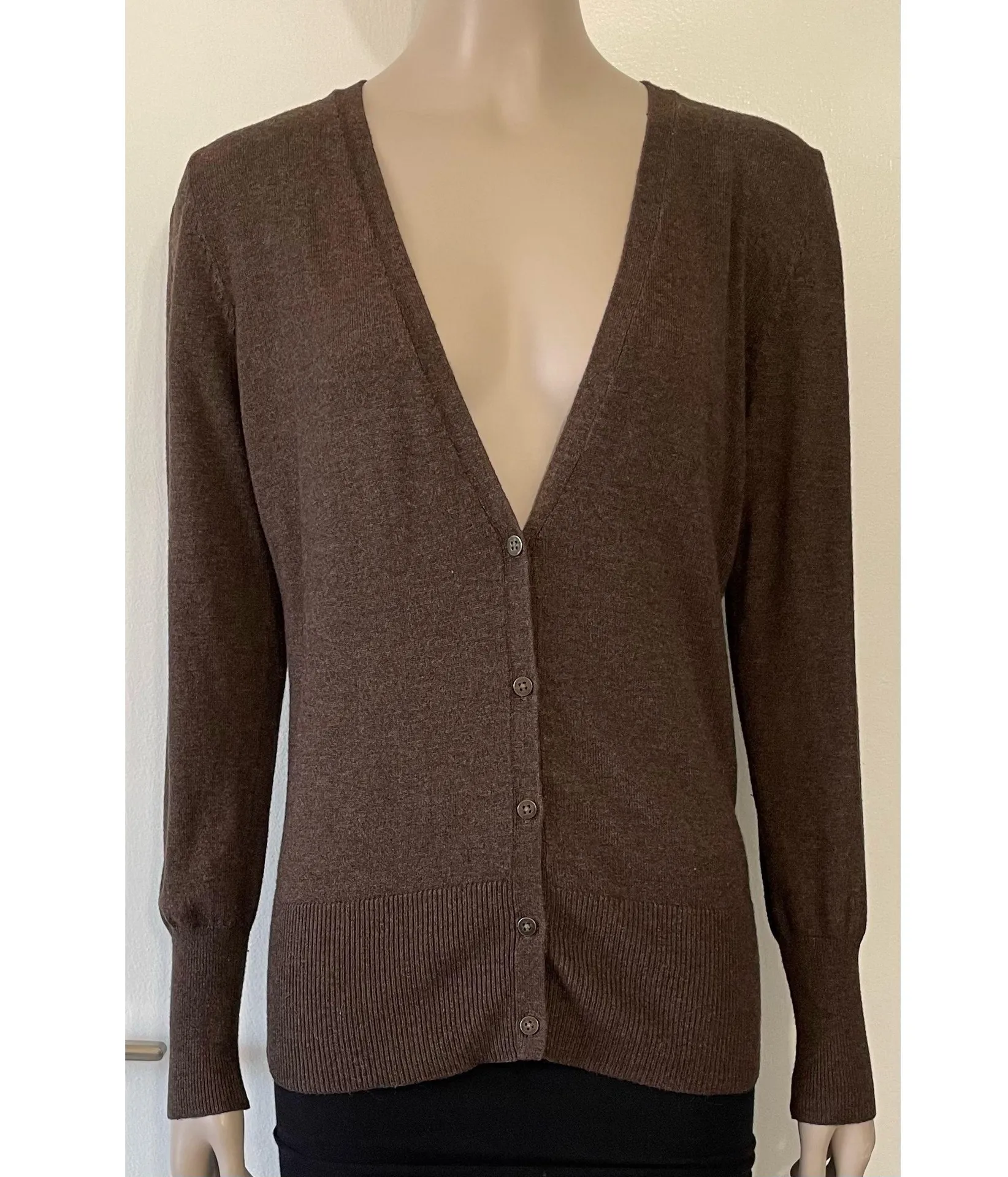 Mossimo Brown V Neck Cardigan  - Image 2