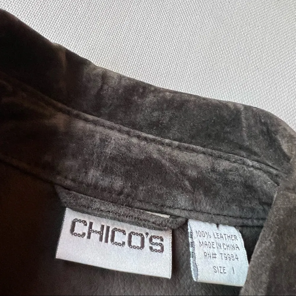 Chico’s Leather Suede Shirt Jacket - Image 7