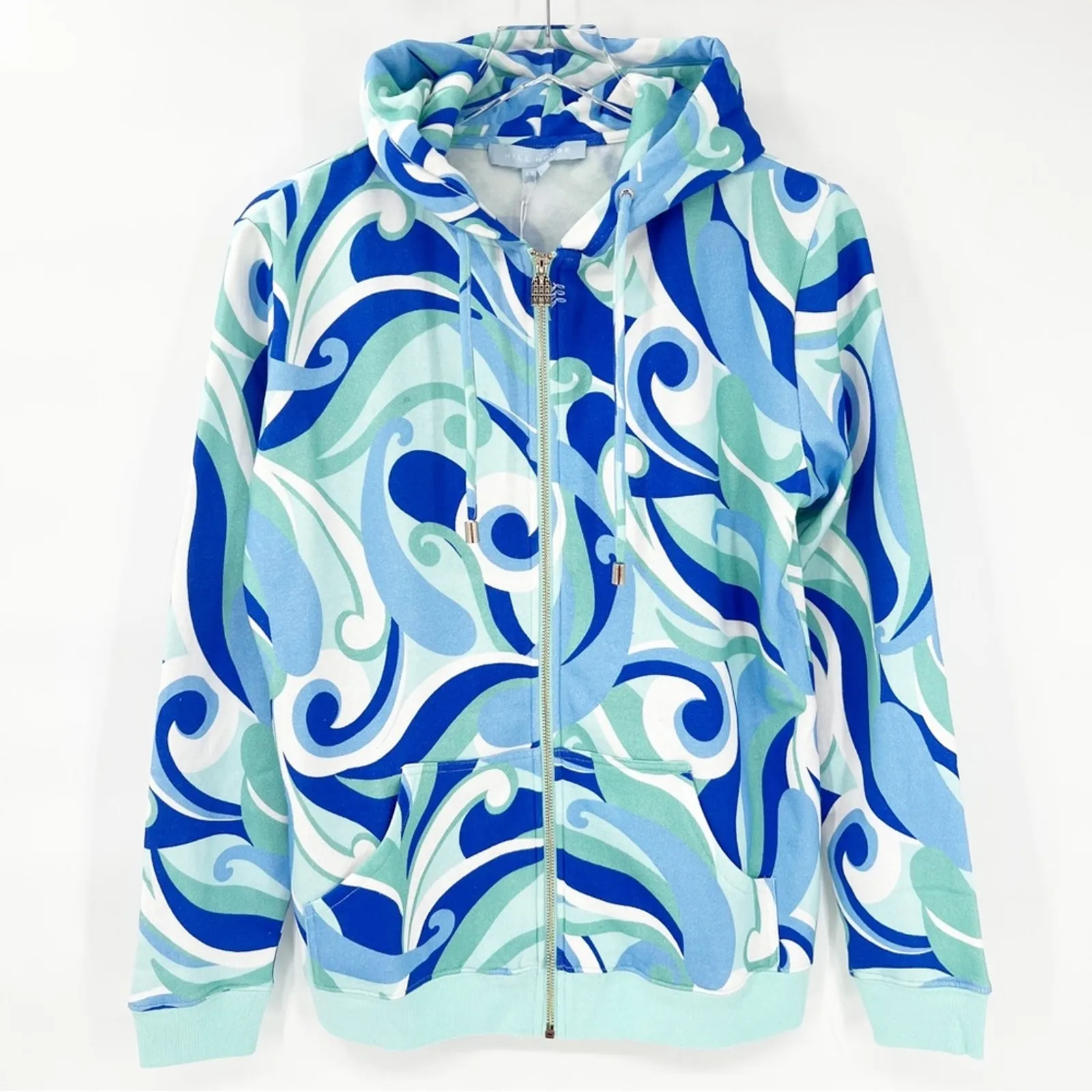 NWT Hill‎ House The Allie Kaleidoscope Zip Up Printed Hoodie XS Blue - Image 2