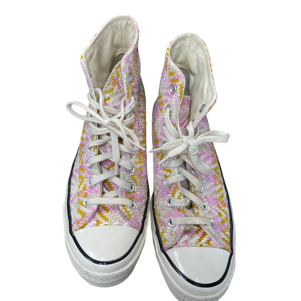 Converse Chuck Taylor All Star Woven High Pink yellow mens 9 wms rare 11 Sneaker Size undefined - Image 12