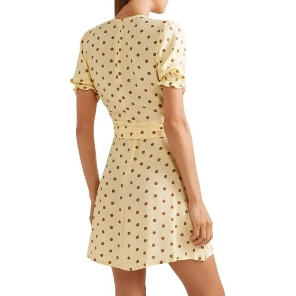 Revolve Faithfull the Brand Vanelli Polka Dot Mini Dress Size Small Tie Waist Button - Image 15