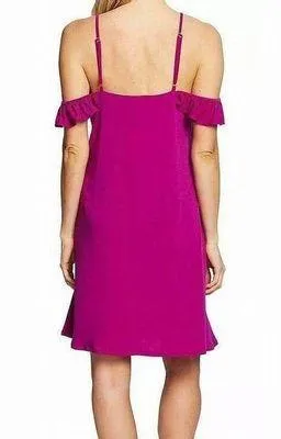 ruffle cold shoulder purple dress - Image 4