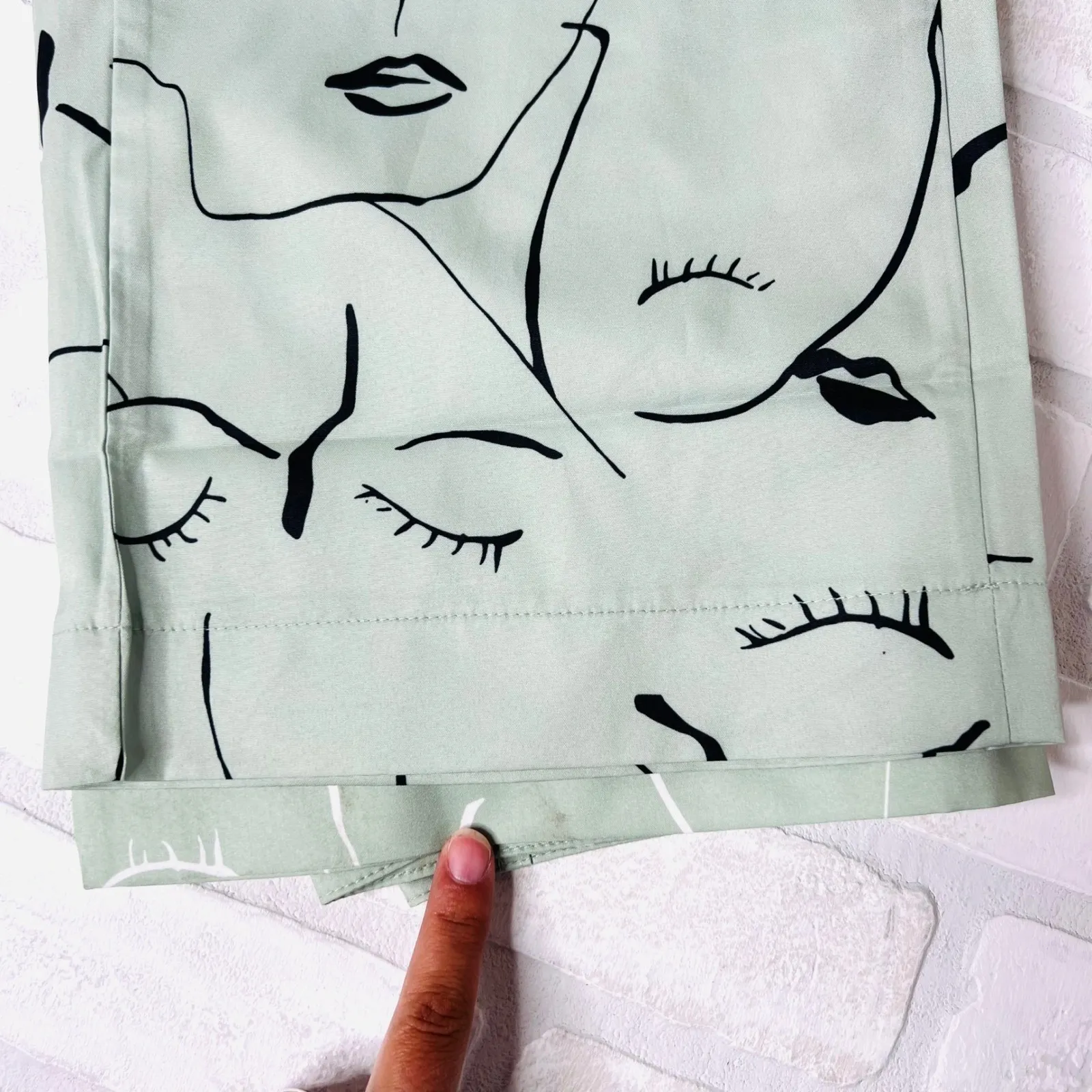 Princess Polly XX Face It Print Wide Leg Pants Sage Green Women's Size 4 - Image 10