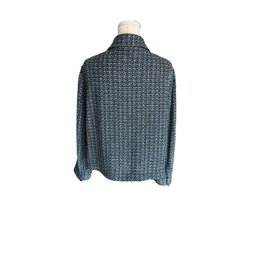 AKRIS PUNTO - Tweed Spread Collar Jacket Sz 14 - Image 6