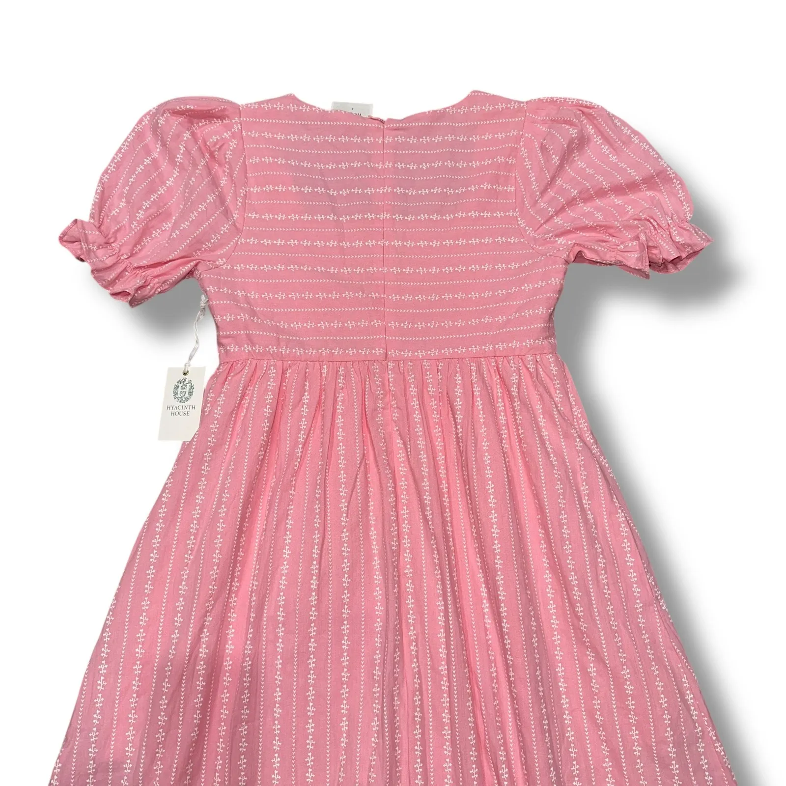 Hyacinth House Pink Maxi Dress‎ Square Neck Puff Sleeve Smocked Summer - Image 11