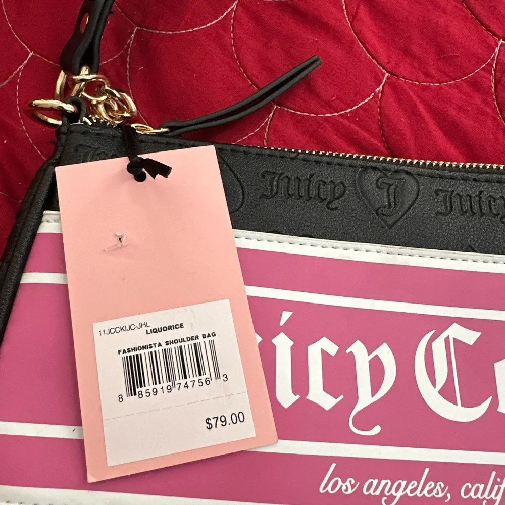 Juicy Couture Fashionista Shoulder Bag New Viral Black And Pink NWT - Image 12
