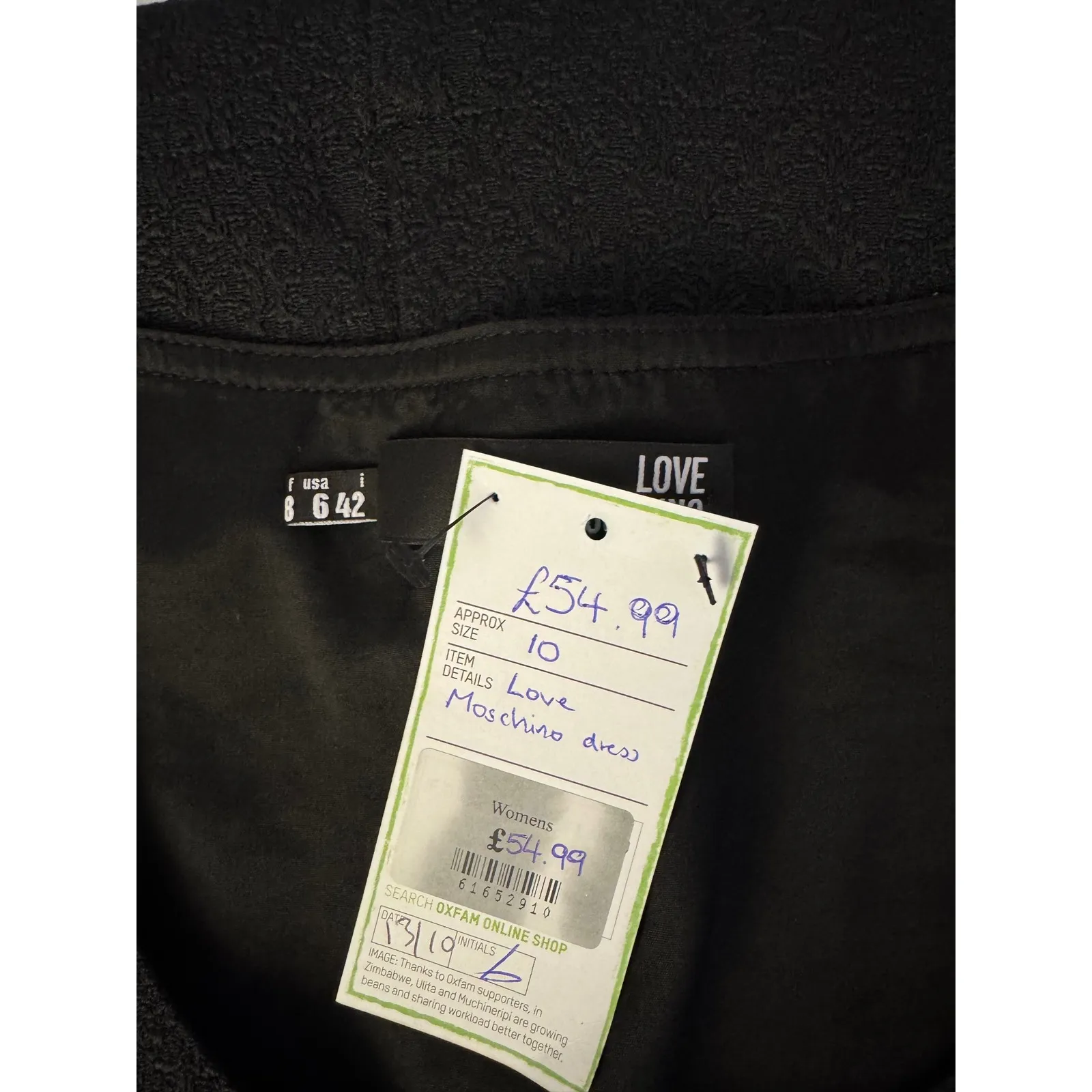 Love Moschino Black Textured Mini Dress – Size IT 42 (US 6) - Image 2