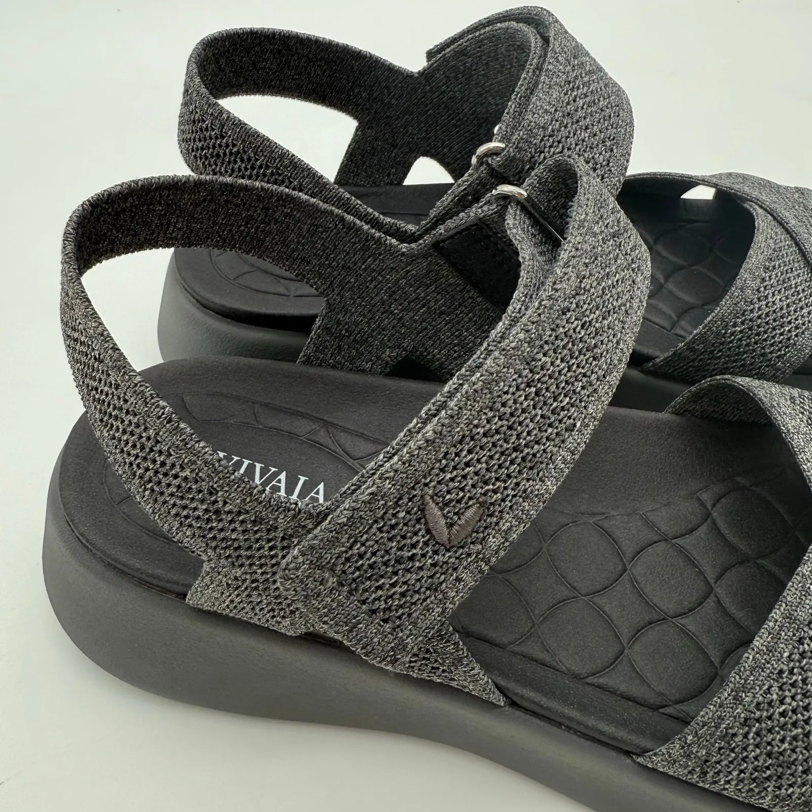 Vivaia Kiara AdaptAll Sport Rich Grey Knit Comfort Hook & Loop Active Sandals 7 Gray - Image 7