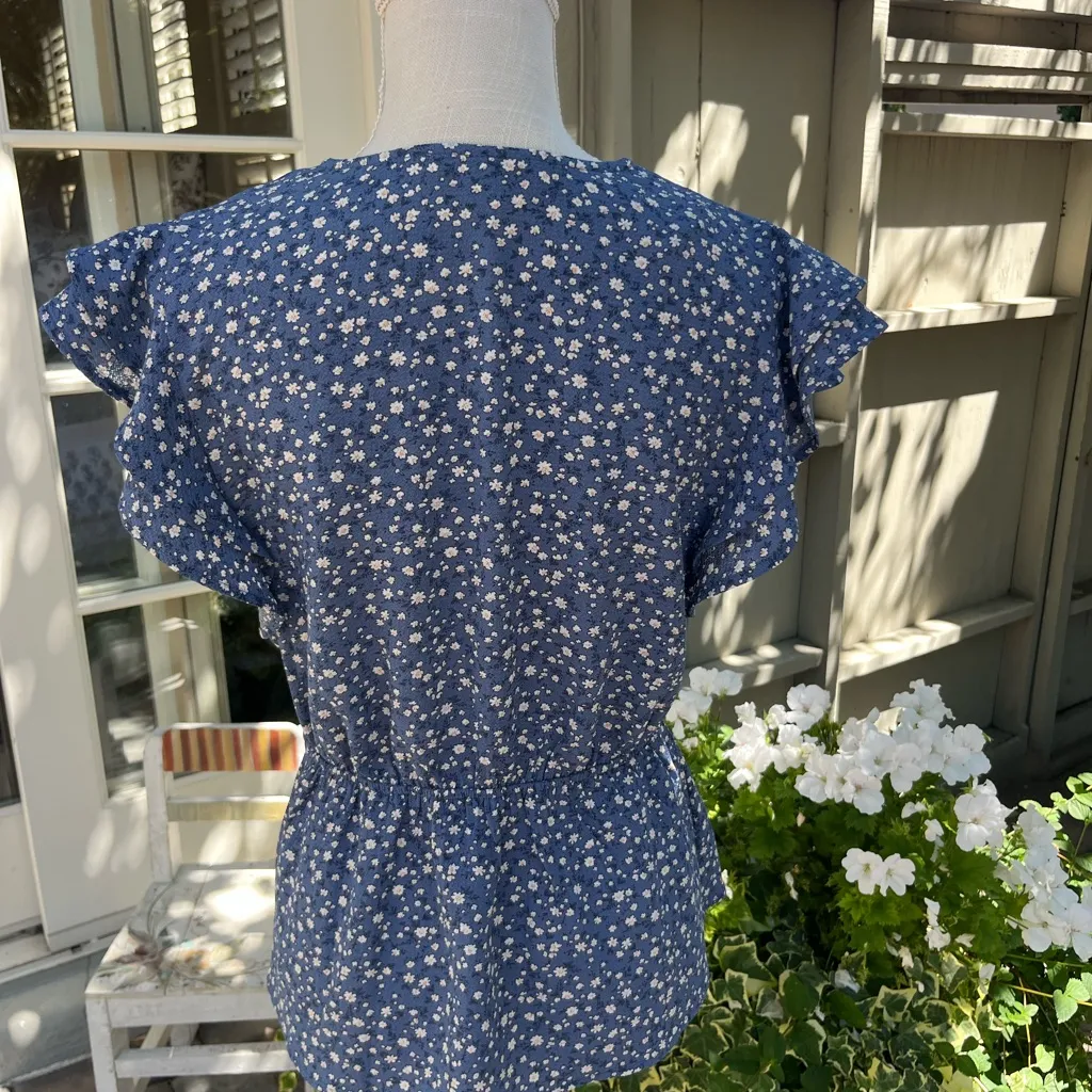 Monteau Navy Floral Blouse - Image 2